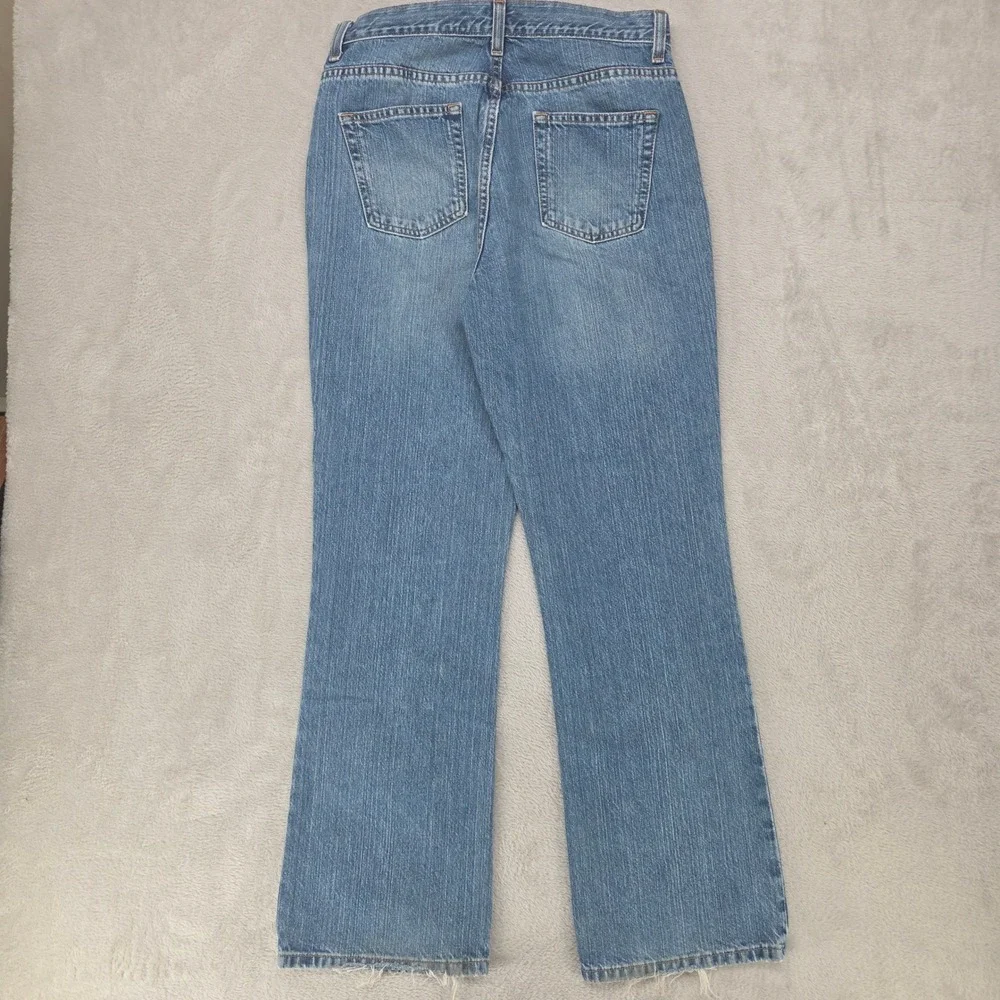 VINTAGE LL Bean Jeans Womens 8 Blue Straight Leg 100% Cotton Classic Denim 90s - Picture 2 of 10